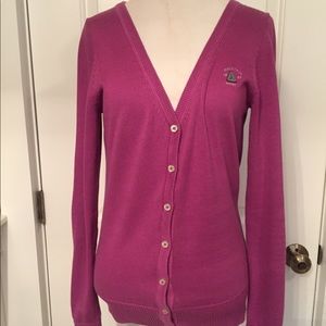 GAASTRA NAUTICAL SUPPLIES SWEATER CARDIGAN PURPLE LONG SLEEVE V-NECK Size M